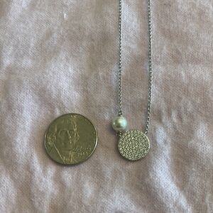 Eliot Danori necklace with pave pendant and pearl